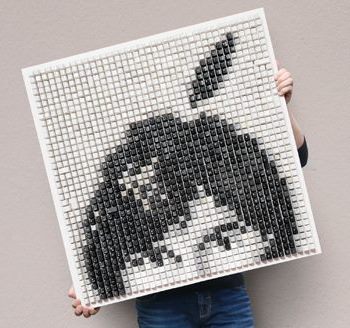 PixelKunst von Peter Schönwandt - erkennen Sie die dargestellte Person?