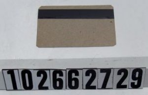 Prototyp der IBM-Magnetstreifenkarte (Foto Computer History Museum)